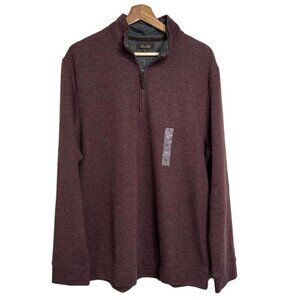Tasso Elba Mens Size XL NEW Red Velvet 1/4 Zip Pullover Longsleeve Top Shirt